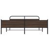 vidaXL Metal Bed Frame without Mattress Brown Oak 193x203 cm