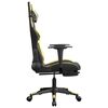 vidaXL Massage Gaming Chair with Footrest Black&Gold Faux Leather