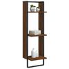 vidaXL 3-Tier Wall Shelf Brown Oak 30x25x100 cm Engineered Wood