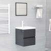 vidaXL Bathroom Furniture Set High Gloss Grey Engineered Wood