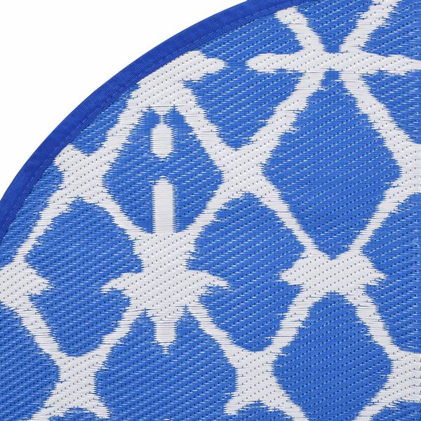 vidaXL Outdoor Carpet ARAKIL Blue and White Ø200 cm PP