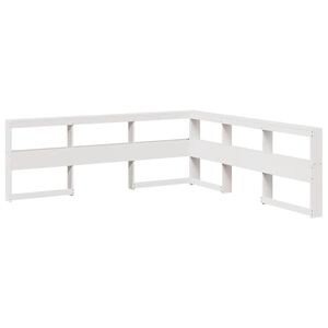 vidaXL Bookcase Headboard L-Shaped White 200 cm Solid Wood Pine