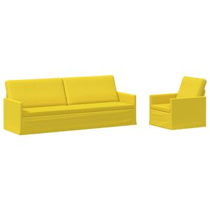 vidaXL Sofa Set 2 pcs Light Yellow Fabric