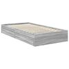 vidaXL Storage Bed with Drawer Smoked Oak 90 x 200 cm Engineered Wood