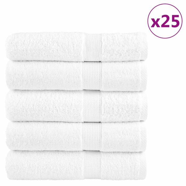 vidaXL Premium Bath Towels "SOLUND" 25 pcs White 100x150 cm 600 gsm
