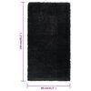 vidaXL High Pile Shaggy Rug Black 80x150 cm 50 mm