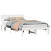 vidaXL Bed Frame with Headboard White 120 x 190 cm Solid Pine Wood