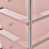 vidaXL 4-Drawer Mobile Storage Trolley Pink Plastic