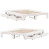 vidaXL Bed Frame without Mattress White 150x200 cm King Size Solid Wood Pine