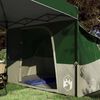 vidaXL Camping Tent Set Folding 2 pcs Green Taffeta and Fabric