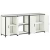 vidaXL Kitchen Storage Set with Shelf 3 pcs White Cold-rolled Steel