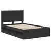 vidaXL Bed Frame with Headboard Black 120 x 200 cm Solid Pine Wood