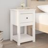 vidaXL Bedside Cabinet White 40x35x61.5 cm Solid Wood Pine