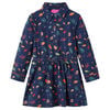 vidaXL Kids' Dress with Long Sleeves Navy 140