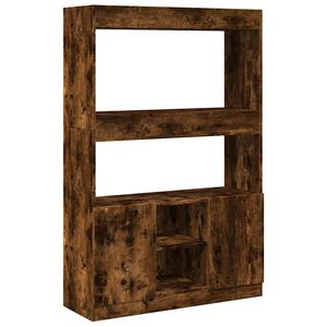 vidaXL Highboard Smoked Oak 92x33x140 cm Engineered Wood