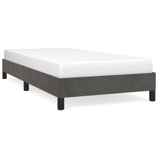 vidaXL Bed Frame without Mattress Dark Grey 90x190 cm Single Single Velvet