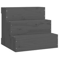 vidaXL Pet Stair Grey 40x37.5x35 cm Solid Wood Pine