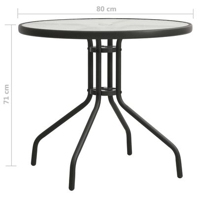 vidaXL Bistro Table Anthracite Ø80x71 cm Steel