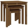 vidaXL Nesting Tables 3 pcs Honey Brown Solid Wood Pine