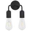 vidaXL Wall Light with Filament Bulbs 2 W Black E27
