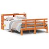 vidaXL Bed Frame with Headboard without Mattress Wax Brown 135x190 cm Double