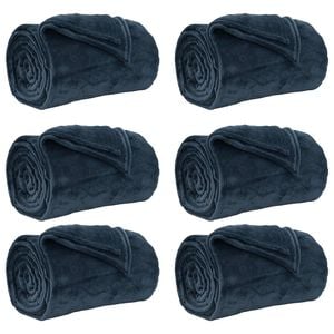 vidaXL Throw Blankets 6 pcs Navy Blue 130 x 150 cm 3.04 kg Fleece