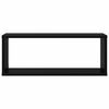 vidaXL Wall Cube Shelf 4 pcs Black 60x15x23 cm Engineered Wood