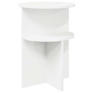 vidaXL Side Table White &Oslash; 39.5 x 55 cm Engineered Wood