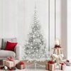 vidaXL Artificial Pre-lit Christmas Tree Silver 210 cm PET