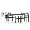 vidaXL 7 Piece Garden Dining Set Black