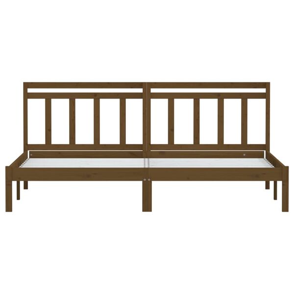 vidaXL Bed Frame without Mattress Honey Brown Solid Wood 200x200 cm (810040+814117)