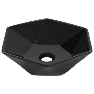 vidaXL Wash Basin 41x36.5x12 cm Ceramic Black