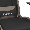 vidaXL Massage Gaming Chair with Footrest Black and Taupe Fabric