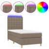 vidaXL Box Spring Bed with Mattress&LED Taupe 90x200 cm Fabric