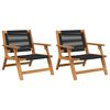 vidaXL Garden Relax Chair 2 pcs Black Solid Acacia Wood