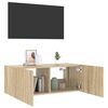 vidaXL TV Wall Cabinet with LED Lights Sonoma Oak 80x35x31 cm
