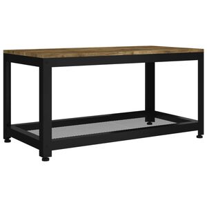 vidaXL Coffee Table Dark Brown and Black 90x45x45 cm MDF and Iron