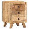 vidaXL Bedside Cabinet 2 pcs 37x32x50 cm Solid Wood Rough Mango