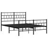 vidaXL Metal Bed Frame without Mattress with Footboard Black 140x190cm