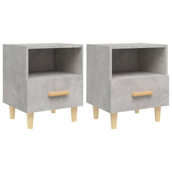 vidaXL Bedside Cabinets 2 pcs Concrete Grey 40x35x47 cm
