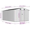 vidaXL Garden Shed 257x392x181 cm Metal Anthracite