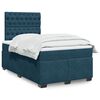 vidaXL Box Spring Bed with Mattress Blue 120x190 cm Small Double Velvet