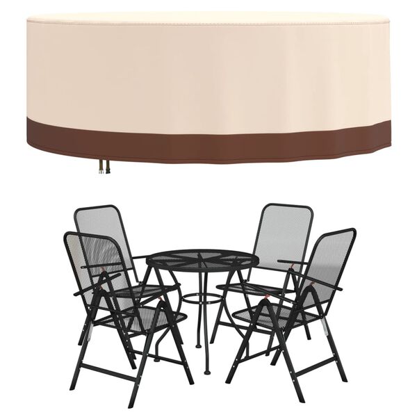 vidaXL Garden Furniture Cover Round Beige &Oslash; 244x71 cm 600D Oxford