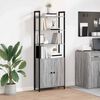 vidaXL Book Cabinet Grey Sonoma 60 x 24 x 161 cm Engineered Wood