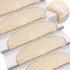 vidaXL Stair Mats 10 pcs 65x21x4 cm Cream Half Round Large