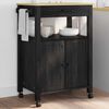 vidaXL Kitchen Trolley Black 88.5 x 40 x 60 cm Solid Pine Wood