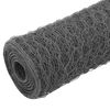 vidaXL Chicken Wire Fence Steel with PVC Coating 25x0.75 m Grey