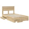 vidaXL Bed Frame with Drawer Sonoma Oak 135 x 190 cm Engineered Wood