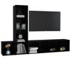 vidaXL 3 Piece TV Cabinet Set High Gloss Black Engineered Wood