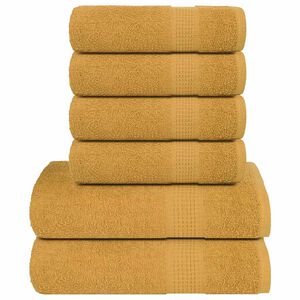 vidaXL 6 Piece Towel Set "FROGN" Gold 360 gsm